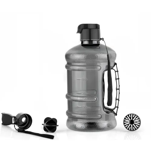 Image of NARIYA GYM BOTTLE BLACK COLOR TRANSPARENT BODY UNBREAKABLE BOTTLE