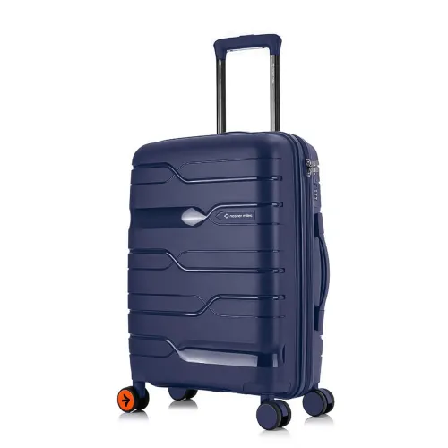Image of Nasher Miles Paris Hard-Sided Polypropylene Check-in Luggage 24 Inch |65 Cm Spinner Trolley Bag, Medium Navy Blue