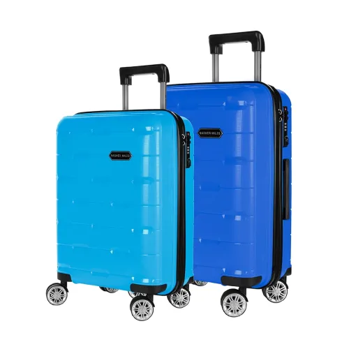 Image of Nasher Miles Santorini Luggage Set (55cm & 65cm, Aqua & Sapphire Blue)