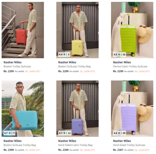 Image of Nasher Miles Trolley Bags at Minimum 80% Discount