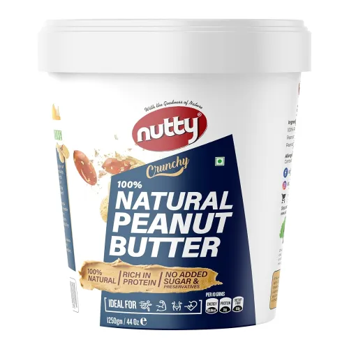 Image of Nutty Unsweetened Natural Peanut Butter Crunchy (1250g)