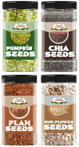 Image of Nature Aahar Seeds combo Raw Chia Flax Pumpkin Sunflower Combo