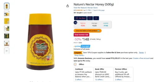 Image of Nature's Nectar Honey (500g)