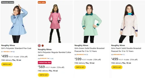 Image of Naughty Ninos Girls Clothing at Minimum 70% Off