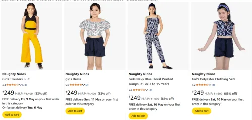 Image of Naughty Ninos girl's Dresses at Minimum 80% Off