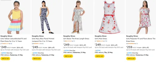 Image of Naughty Ninos Girls Dresses at minimum 82% Discount