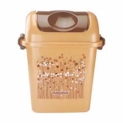 Nayasa Rectangular Swing Bin 14.5 Ltrs Brown Dustbin
