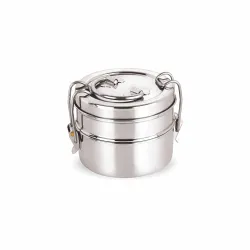 Neelam Clipper Stainless Steel Tiffin Box Set, 2-Pieces, Silver-800 ml