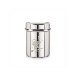 Neelam Stainless Steel 10 (22g) Lazer Etching Deep Dabba, 1000 ml, Silver