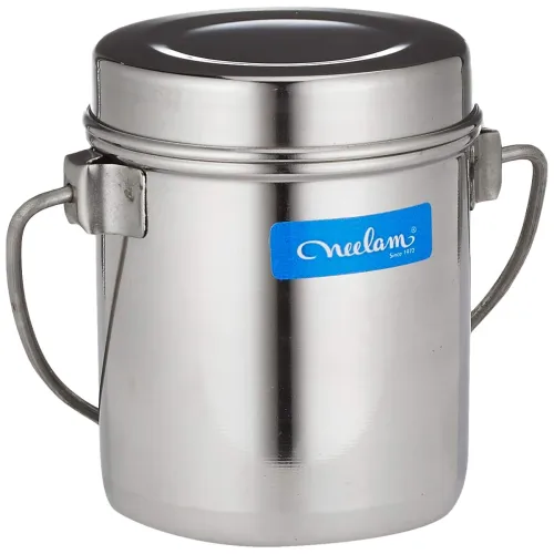 Image of Neelam Stainless Steel 450ml Milk Pot, single unit.