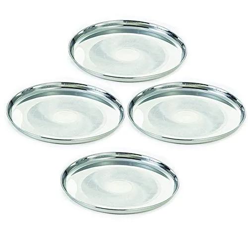 Image of Neelam Stainless Steel Diamond Buffet Plate (Set of 4)