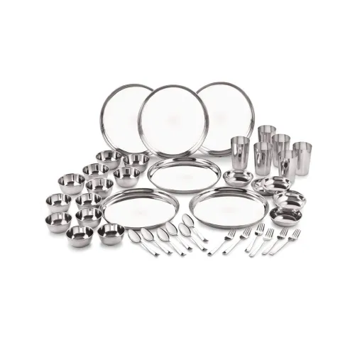 Image of Neelam Stainless Steel 24 Gauge Premium 42 Pieces Dinner Set