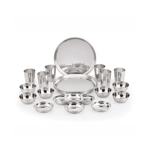 Image of Neelam Stainless Steel Premium Dinner Set Combo (Set of 24 Pcs)