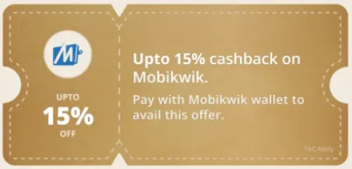 Image of Neemas Offer : Upto 15% cashback on Mobikwik Wallet