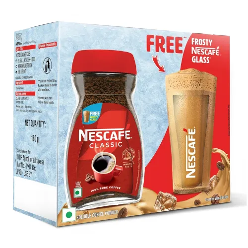 Image of Nescafe Classic Coffee 190g Jar + Free Frosty Café Glass