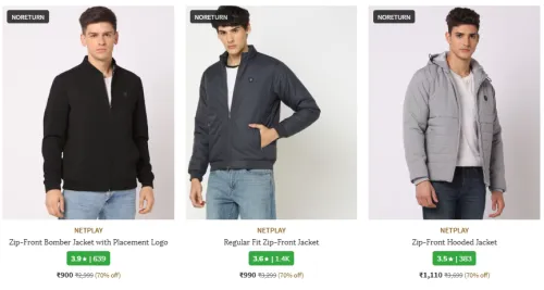 Image of NETPLAY Brand Men's Jacket @ Up to 70% Discount