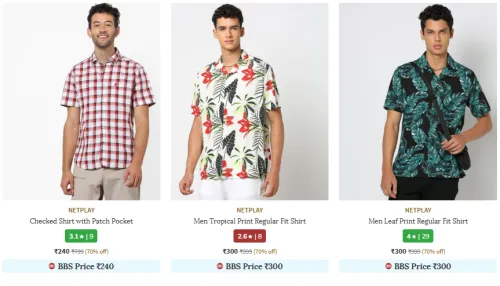 Image of NETPLAY Brand Men's Shirts @ Flat 70% Discount