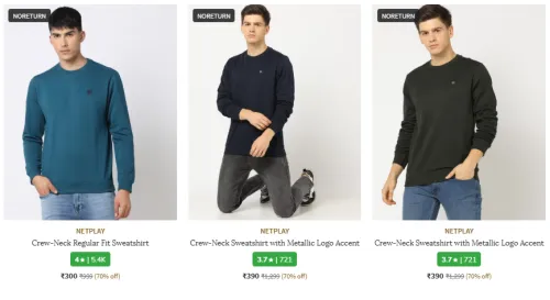 Image of NETPLAY Brand Men's Sweatshirt @ Up to 70% Discount