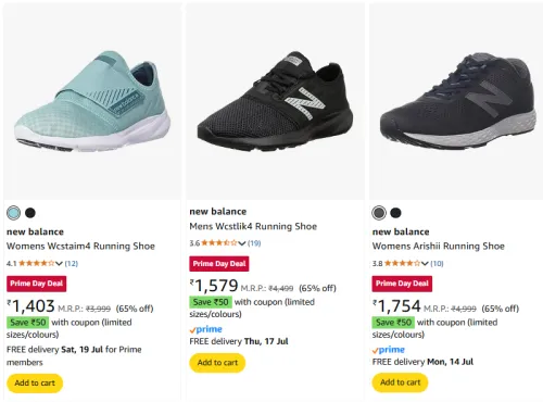Image of New Balance Shoes Minimum 60% Discount + Extra Coupon Discount