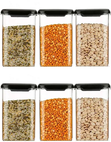 Image of New Premium Quality Woman's 1st Choice 100% Unbreakable Air Tight Modular Kitchen Plastic Storage Containers 12 Piece