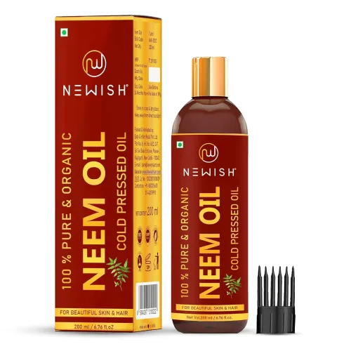 Image of Newish Cold Pressed Organic Neem Oil for Skin & Hair 200ml, green