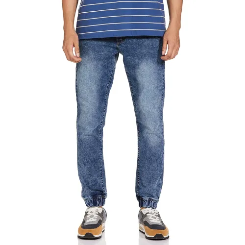 Image of NEWPORT Men's Regular Mid Rise Stone Wash Jogger Jeans