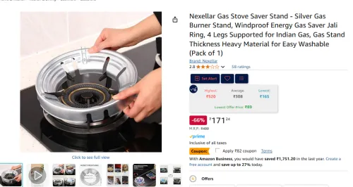 Image of Nexellar Gas Stove Saver Stand