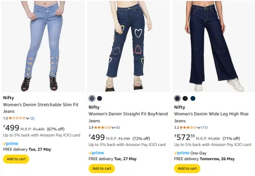 Image of Nifty Women's Jeans at minimum 67% Discount