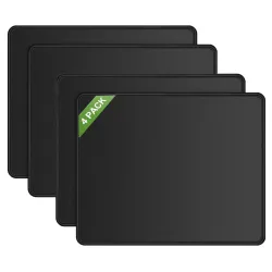 NIGSUR 4-Pack Non-Slip Rubber Base Mouse Pad for Laptop Computer & Gaming - Black