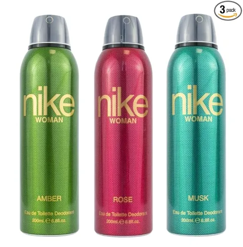 Image of Nike Amber+Rose+Musk Deo Spray Pack of 3 (200ml each)