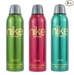 Nike Amber+Rose+Musk Deo Spray Pack of 3 (200ml each)