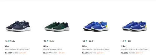 Image of Nike Men Running Shoes up to 55% Discount + Extra 20% Coupon Discount (Buy 3 or More )