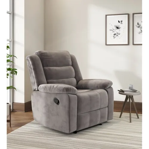 Image of Nilkamal Sierra Velvet Fabric Manual Recliner Sofa