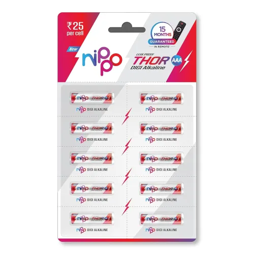 Image of Nippo Thor | Alkaline | AAA Batteries | Pack of 10