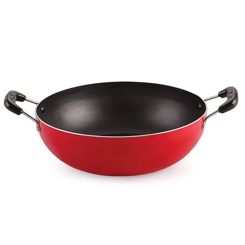 Image of NIRLON 1.2L Non-Stick Deep Fry Kadhai (18.5cm, Red)