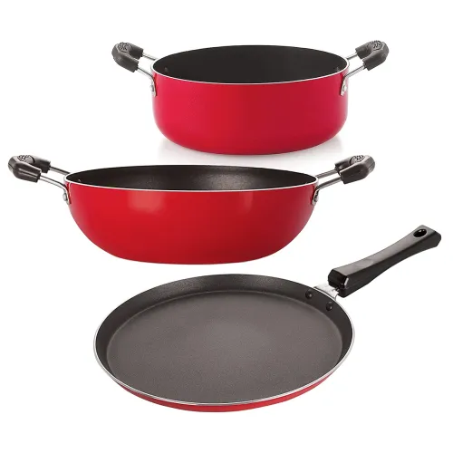 Image of Nirlon 3 Piece Non Stick Aluminium Kitchen