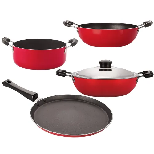 Image of Nirlon Non-Stick Aluminium Odor Free 4 Piece Durable Kitchen Item Combo Set Offer