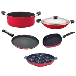 Nirlon 5-Piece Non-Stick Aluminium Cookware Set
