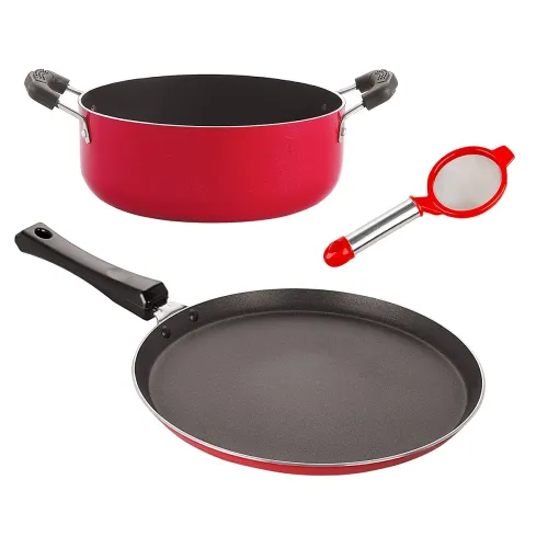 Image of Nirlon Non-Stick Aluminium Cookware Combo Set