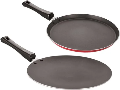 Image of NIRLON Aluminium Nonstick Roti Tawa 28.5 cm & Dosa Tawa 27.5 cm Set, 2-Piece