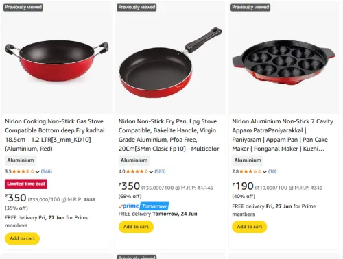 Image of Nirlon Brand Cookware set Price Drop @ Up to 75% Discount