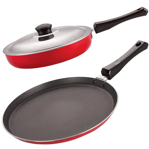 Image of Nirlon Gas Compatible Non-Stick Aluminium Tawa and Fry Pan Cookware Set