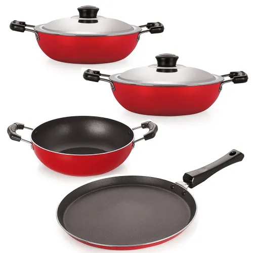 Image of Nirlon Non-Stick Aluminium Cookware Set (4-Pieces)