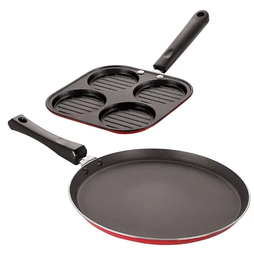 Image of NIRLON Nonstick Cookware Combo Set2 Casting Uttapam and Flat Tawa