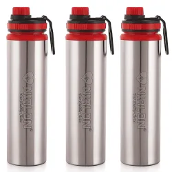 NIRLON Eco Star Stainless Steel Water Bottle 900ml Red Colour Set3