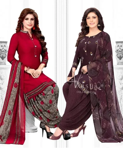 Image of Nirvaan Unstitched Crepe Salwar Suit Material Printed
