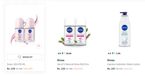 Image of Nivea Beauty Prodect Starting Price @ ₹239