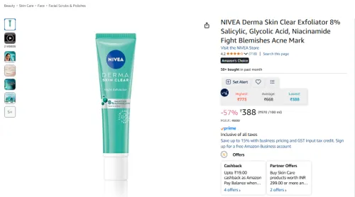 Image of NIVEA Derma Skin Clear Exfoliator 8% Salicylic