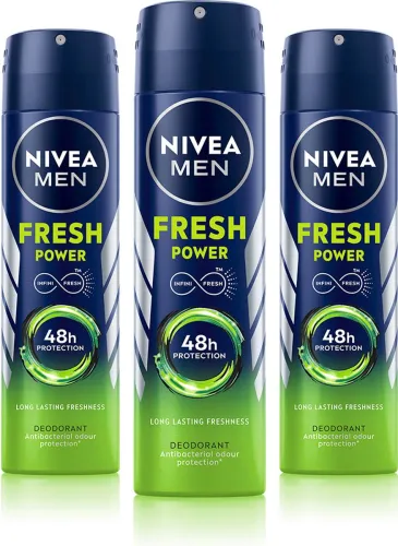 Image of Nivea Men Fresh Power Deodorant Spray 450g * Pack of 3