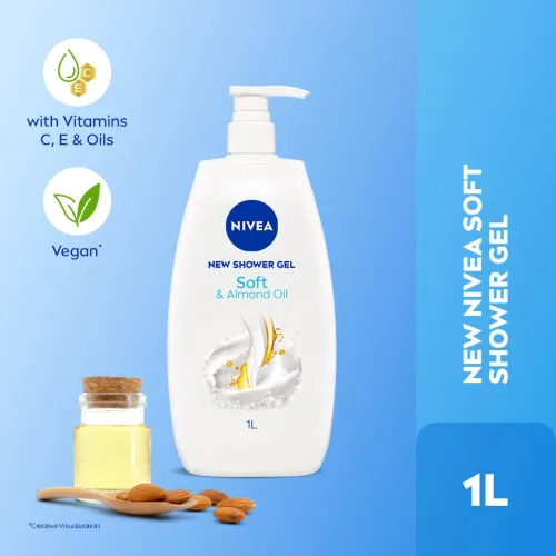 Image of NIVEA Soft & Almond Oil Body Wash 1L